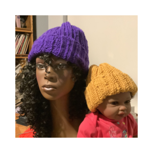 mommy and me wearing the Aachen Beanie from designbcb