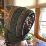 Hooded scarf in the colorway Shadowberry